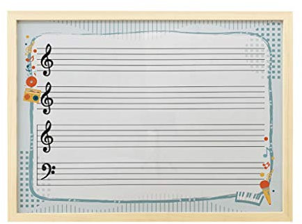 Whiteboard RENRUIRUI- Stab Holzrahmen Hängen Musik Lesen for Musikunterricht Trainingsaufzeichnungen (Color : Beige Border, Size : 45X60CM)