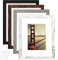 BAIJIALI Bilderrahmen, 20,3 x 25,4 cm, Landhaus-Holzmuster, 4er-Set mit gehärtetem Glas, Display-Bilder 5 7 Matte oder 8 10 ohne Matte, horizontale und vertikale Formate für Wand- Tischmontage
