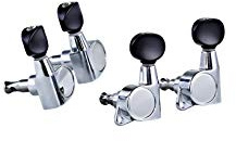 ORTEGA GUITARS Ukulele Stimmmechaniken-Set, Die-Cast, schwarze Knöpfe, chrom (OTMUKDC-CR)