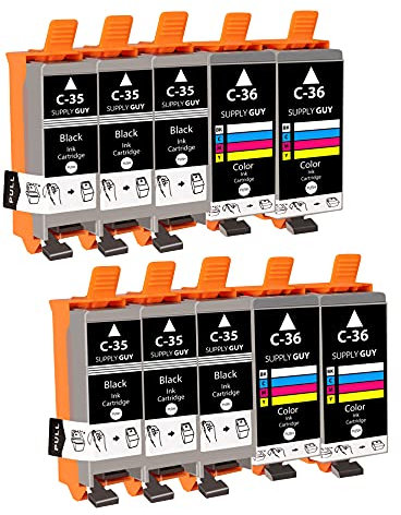 Supply Guy 10 Druckerpatronen kompatibel mit Canon PGI-35 CLI-36 für Pixma IP100 IP110 IP110 + Battery IP110 Series MINI260 TR150 IP100v IP110 Battery 260 MINI