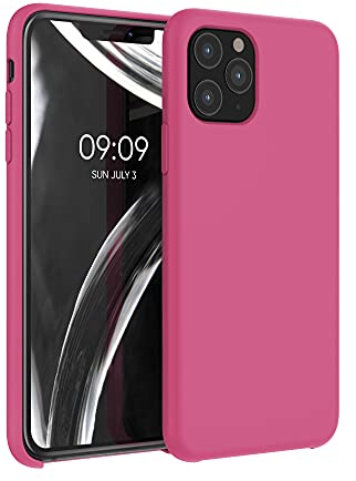 kwmobile Hülle kompatibel mit Apple iPhone 11 Pro Hülle - Silikon Handy Case - Handyhülle weiche Oberfläche - kabelloses Laden - Himbeer Pink
