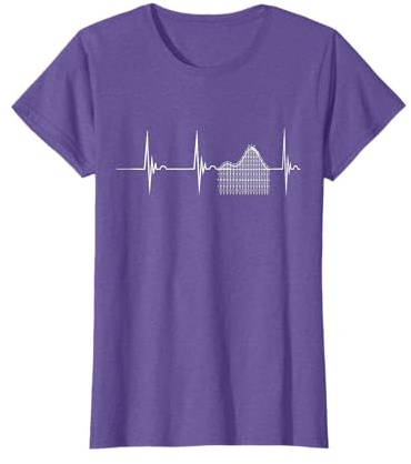 Roller coaster heartbeat roller coaster coaster ECG pulse theme park T-Shirt