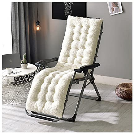 HUALEMEI Verdicken Plüsch Schaukelstuhl Auflagen,Büro Nicht-Slip Schaukelstuhl Auflage Sitzkissen Zu Küche Patio Möbel Garten Startseite-Beige 160x50x12cm(63x20x5inch)