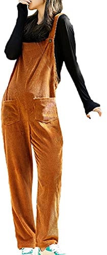 babao Tuta premaman in cotone a coste donne incinte tuta lunga salopette, 40, L