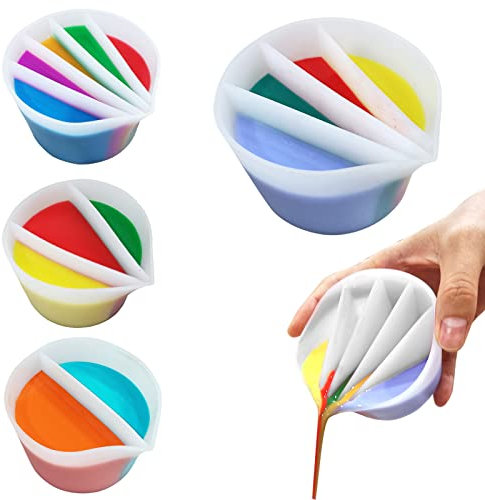 Geteilter Becher für Farbgießen Acryl Gießbecher Farbe Gießen Split Cup Malwerkzeuge DIY Basteln Zeichnen Zubehör Ausgießen von Acrylfarbe Fluid Art