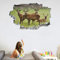 Kuletkear Hirsch 3D Wandtattoo Wanddurchbruch, Gras Durchbruch Wandaufkleber für Kinderzimmer, Sticker für Wohnzimmer, Abnehmbare Selbstklebend Vinyl Wandsticker, Wandbild Junge Mädchen Schlafzimmer