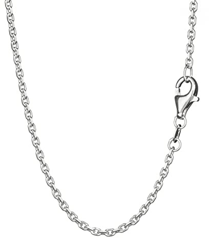 NKlaus Lang Ankerkette 925 Silber 18-80cm Damen Silberkette diamantiert Halskette 1,7mm breite