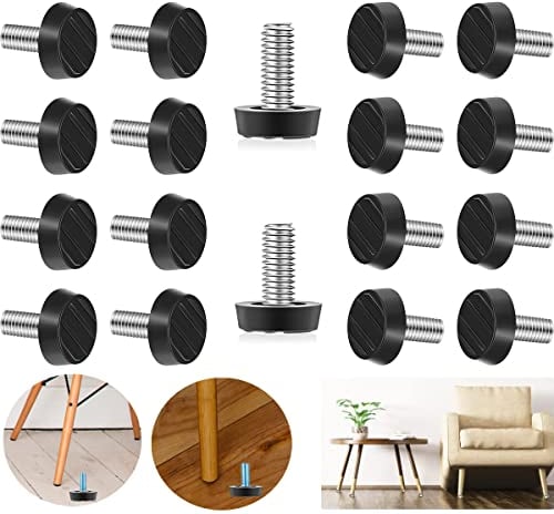 DUDUA 20 Pcs Adjustable Table Foot Furniture Feet Leveling Glides for Screw on Rubber Feet Garden Furniture, Cabinet Feet, Table Feet (M8 x 20)