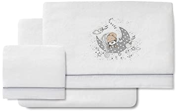 New Sleeping Bettwäsche für Babyschale und Kinderwagen, Weiß und Grau