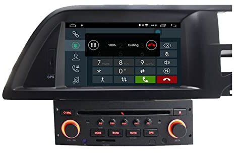 MURRAYLE 1 Din Car Radio AutoAudio Wifi Gps Estéreo De Navegación CD De DVD Rueda De Dirección Android 10 Coche Player Multimedia Fit For Citroen C5 (Color : Black)