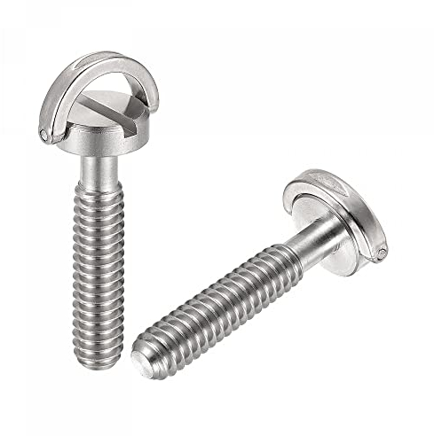 sourcing map 2 Stück Kamera Stativ Schraube 1/4 Stecker Befestigungsschraube Adapter Geschlitzt 1.18 Länge für Kameraständer Mikrofonhalter aus Edelstahl