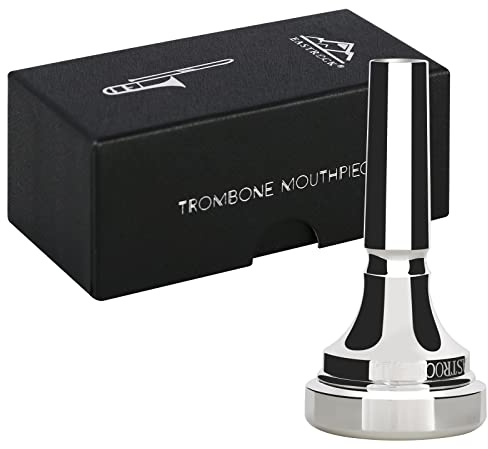 EASTROCK Trombone Mouthpiece,Silver Plated Trombone Mouthpiece Small Shank 9BS, Trombone Instrument Accessories Vacuum Packed
