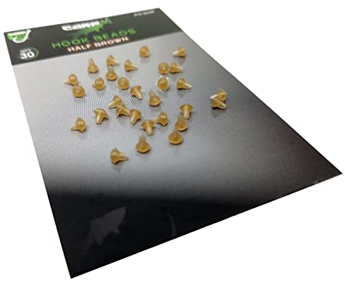 CARP ON - 30 Pack of HOOK BEADS Rig Terminal Tackle - Stopper for Ring or Swivel - To Make Your Own Rigs - Available in Brown (30 x Brown) [15-820B]