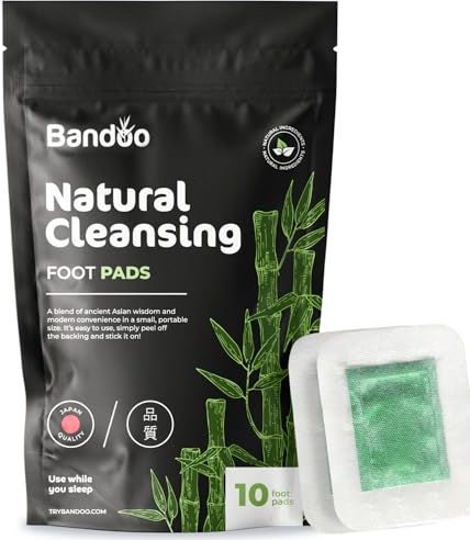 Bandoo Detox Fußpads zur Entgiftung und zum Abnehmen - Japanische Fußpflaster für natürliche Tiefenreinigung - Entgiftungspflaster Füße mit altbewährten Wirkstoffen (10 Stück)