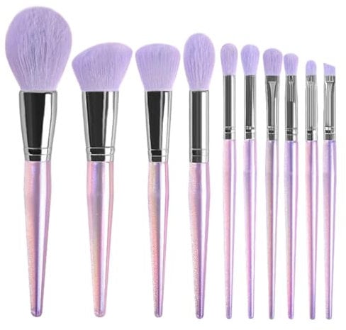 minkissy Purple Make up Brushes 10pcs Soft Makeup Brushes Set Pretty Makeup Brushes Make up Brushes for Foundation Powder Blush Eyeshadow