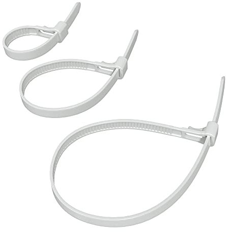KabelDirekt – Kabelbinder 3er Pack wiederverschließbar mit hoher Zugfestigkeit (lösbare und wiederverwendbare Mehrweg-Kabelbinder für nachhaltigen Einsatz, weiß) - 3x40 Stück, 150, 200mm x 7,4mm