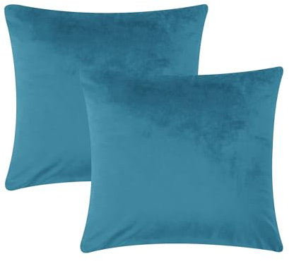 AMEHA Federe per cuscini quadrate in velluto color foglia di tè, 114 x 45 cm (confezione da 2), decorative, per divano, camera da letto, 45 x 45 cm