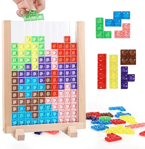 DBREAKS Tetris Spielzeug, 3D transparentes Gehirn Spielzeuge, Montessori IQ Puzzle Spielzeug, Tetris Puzzle Lernspielzeug für Kinder, Geschenk für Jungen und Mädchen ab 6 Jahren