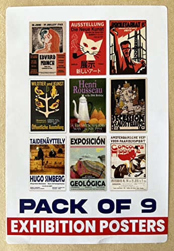 9 PCS Vintage-Poster - Europäische Ausstellungskunst, Room Decor Aesthetic, Set of 9 Home Decor, European Themed Home Office Wall Art/Collage Kit Aesthetic Pictures, Unique Gifts Room Decor