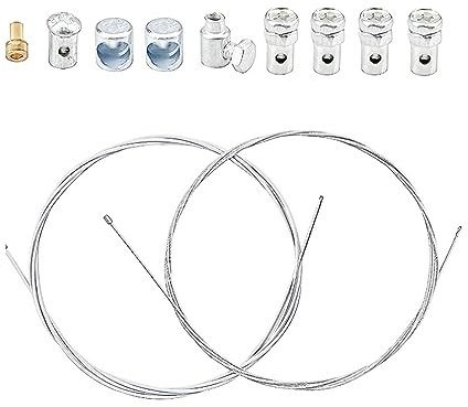 ANBOO 2 Kit de Réparation de Câble Universel, Câble d'embrayage ou de Frein Universel avec Serre-Câble, Câble d'embrayage pour Moto Tondeuse Quad, 2m