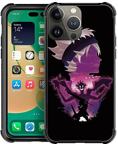 CARLOCA Compatible with iPhone 15 Pro Max Case,Purple Anime Face Pattern iPhone 15 Pro Max Cases,Ultra Protection Shockproof Soft Silicone TPU Non-Slip Back for iPhone 15 Pro Max