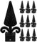 Warmhm 10pcs Fence Head Column Fence Cover Post Cap Column Wraps for Porch Gate Post Finials Guardrail Caps Picket Fence Cap Metal Fence Decor Pole Bag Repair (4.52X2.36X1.18 Inch)