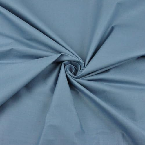 Textrend Baumwollstoff Stoffe Meterware - Stoff zum Nähen - 100% Baumwolle - Weiches Antiallergisches Material - Textilien 1x1.6m - Stoffe Meterware (Schmutziges Blau)