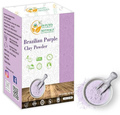 Lingtoolator Nica Brazilian Purple Clay Powder Detoxify Skin & Hair | Natural Beauty & Skincare DIY Clay for S
