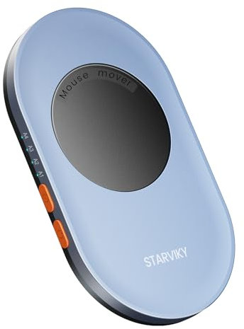 STARVIKY Mechanical Mouse Jiggler, Ultra-Slim Mouse Mover, with Adjustable Running Timer, Driver-Free Mouse Wiggler Shaker Silently（Mist Blue）