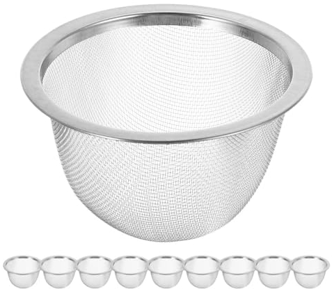 BESTonZON 10 Stück Edelstahl Teesieb Metall Teesieb Feinmaschiger Ersatz Netzsiebeinsätze Für Kaffee-Teebereiter Kaffeebrauer
