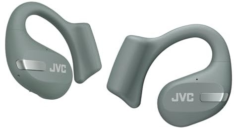 JVC Nearphones HA-NP50T-G, True Wireless Earbuds, Open Ear Design, Active Noise Reduction, Multi-Point, IPX4, Microphone Muting, 38 Hours Runtime, BT 5.3, (Sage Green)