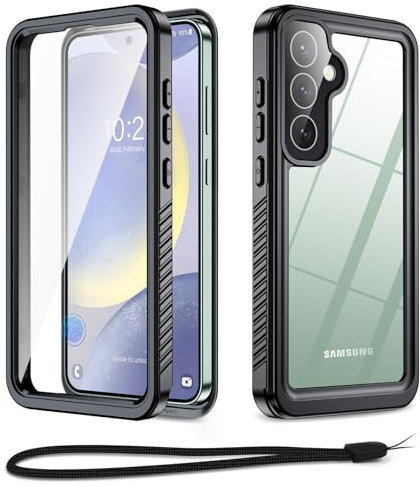Beeasy für Samsung Galaxy S24 Hülle Wasserdicht, IP68 Wasserfest Outdoor Handyhülle 360 Grad Schutzhülle, S24 Panzerhülle Stoßfest Staubdicht Full Case mit Displayschutz, Schwarz