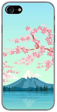 Schutzhülle aus Silikon, bedruckt, kompatibel mit Apple iPhone SE 2020, iPhone SE 2022, Mont Fuji, Handy Hüllen, Handy Schutzhülle
