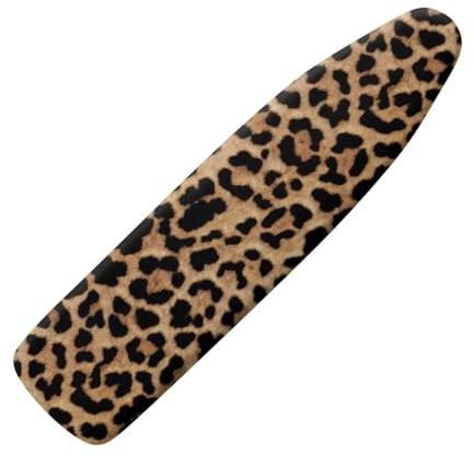 KUIFORTI Housse de planche à repasser et coussin imprimé léopard - Housse de protection thermique pliable - Résistante aux taches - Rembourrage épais avec bord élastique