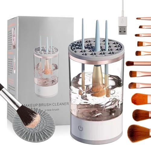 Fychuo Electric Makeup Brush Cleaner Machine - Automatic Sonic Vibration Deep Cleaning, Multifunctional Makeup Brush Holder