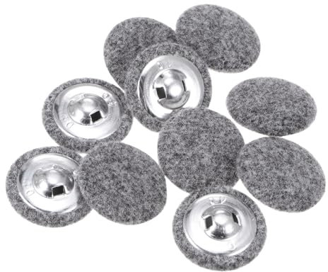 QUARKZMAN 10 Stück Stoffbezogene Knöpfe 25mm Runde Plüsch Bezogene Metall Knopf Stoff bedeckt mit Metallschaft Nähknöpfe Bastelknöpfe zum Nähen Basteln für Anzüge Strickjacke, Grau