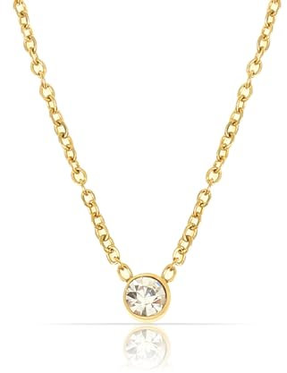 Made by Nami Edelstein Kette Gold Damen 40 + 5 cm Wasserfest Geschenk für Sie