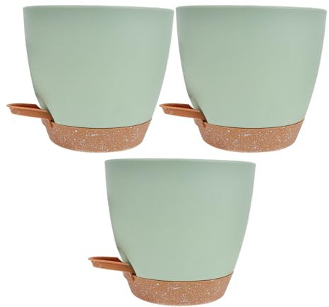 Toddmomy Selbstbewässernde Blumentöpfe 3 Stück 19 cm Kunststoff-Pflanzgefäß Mit Drainagelöchern Untertassen Runde Bewässerungs-Pflanzgefäße Für Afrikanische Veilchen Kaktusblüten