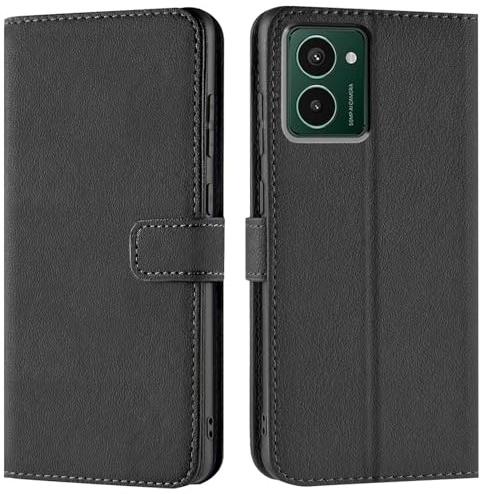 Verco Handyhülle für HMD Pulse/Pulse Pro/Pulse+ Hülle, Bookcase Tasche Flipcover für HMD Pulse Serie Case [Kartenfächer/Aufstellfunktion], Schwarz