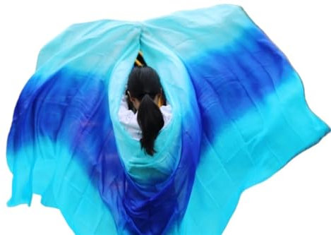 MZSKLW Bauchtanz Seidenschal Echte Seide Bauchtanz Schleier 1 Pc Bauchtanz Zubehör Bauchtanz Schleier Schal Schal Tanz Praxis Bühne Leistung Schleier. Bauchtanz Seidenschleier Schals(TBT,200x90cm)