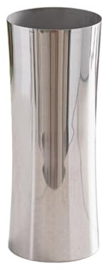 DAYnagh Blumenvase aus Metall, Blumenvase aus poliertem Edelstahl, 10 x 25 cm, dekorative Vase für silberfarbene Blume, Tischvase für Hochzeit, Büro zu Hause
