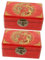 Cabilock 2pcs Box Dominoes Storage Box Mahjong Organizer Card Deck Case Playing Card Boxes Mahjong Tile Bag Mahjong Game Accessories Chinese Mahjong Card Game Business Card Holder Red