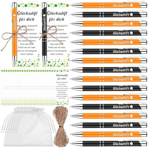 24 Sets Glücksstift Kugelschreiber Metal Kugelschreiber Dankeschön Geschenke für Kollegen Lehrer Schuler Abschiedsgeschenk Kleine Geschenke für Mitarbeiter Erzieherin Prüfung Ruhestand Glückbringer