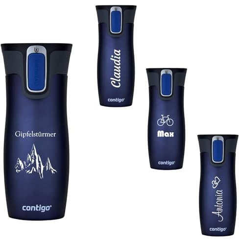 Contigo Thermobecher West Loop Autoseal mit Gravur, Edelstahl Isolierbecher, Reisebecher, Kaffeebecher to Go, auslaufsicher (Monaco)