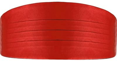 KGDUYC 1pcs Satin Kummerbund Herren Kummerbund Männer für Smoking Frack Anzug Hemd, Verstellbar Band, schärpe für tuxedo (Rot)