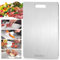 Tabla de Cortar Acero Inoxidable, de Doble cara Tabla para Cortar Cocina, para Carne, Pan, Verduras y Frutas, Resistente ai Calor y Duradera (30 x 46 cm)