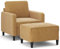 ULUYYUC Wohnzimmer Couch Big Sofa Küchensofa Lounge Sofa Outdoor - Sessel mit Hocker Braun 60 cm Samt für Balkon Küche Schlafzimmer Jugendzimmer