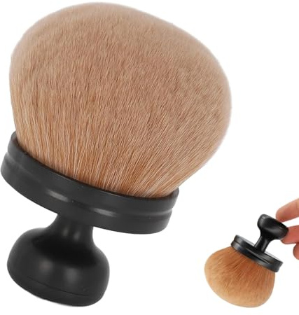 Taicols Extra Große Selbstbräunerpinsel, 3 Inch Breiter Kopf Ovaler Kabuki Make up Pinsel, Auf Gesicht, Beine Und Rücken Schminkpinsel Applicator, Selbstbräunender für Fundament Cream Puder (Schwarz)