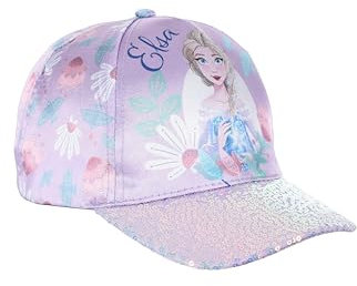 Disney Frozen Baseballkappe Mädchen, Klassische Mütze, Paillettenkappe im ELSA Design, Geschenk für Mädchen