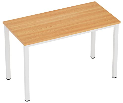 AuraCraft Computer Schreibtisch pc Tisch bürotisch kinderschreibtisch Gaming Schreibtisch klein Arbeitsplatz für das Home-Office (Teak-Weiß, 100X60CM)